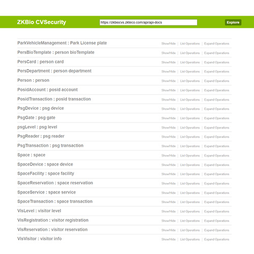 ZKBio CVSecurity  API