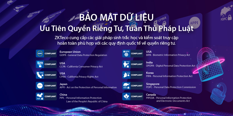 Thông Báo Chính Thức Về Việc Tuân Thủ Quy Định Đối Với Quyền Riêng Tư & Bảo Mật Dữ Liệu của ZKTeco